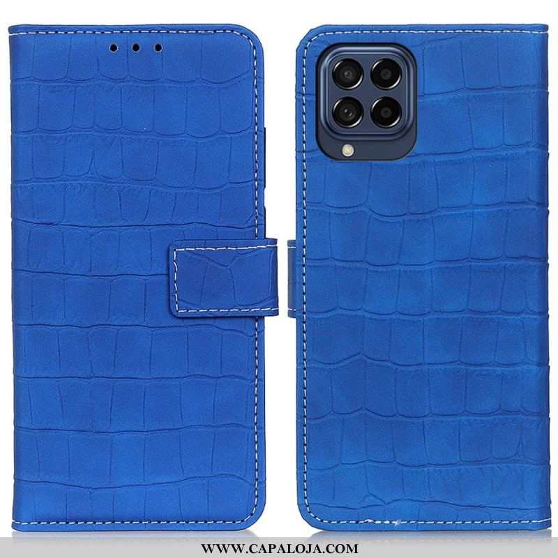 Capa De Couro Para Samsung Galaxy M53 5G Poder Do Crocodilo