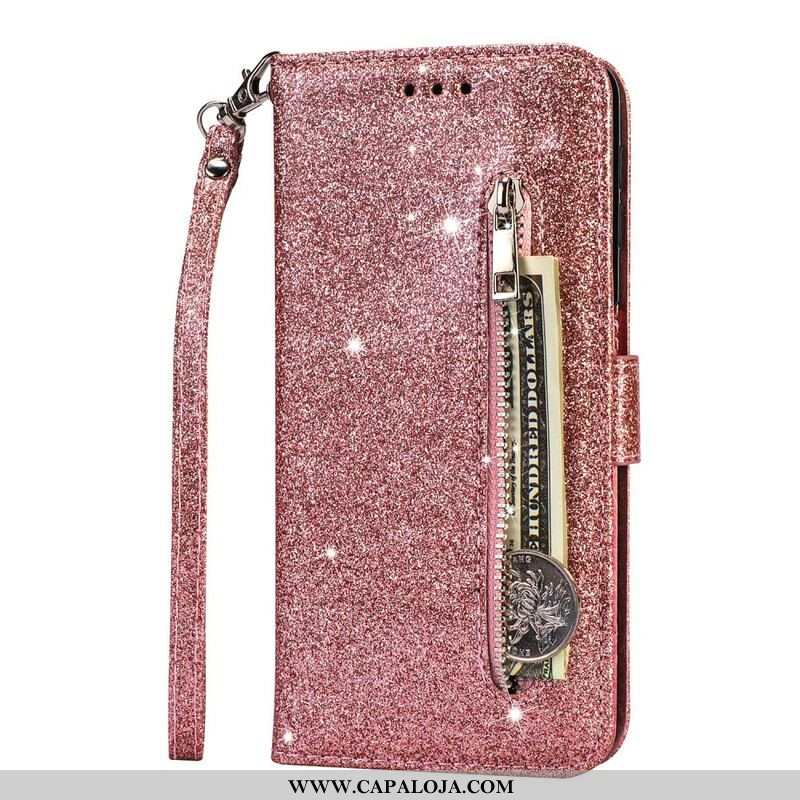 Capa De Couro Para Samsung Galaxy S20 Plus / S20 Plus 5G Bolsa De Moedas Glitter