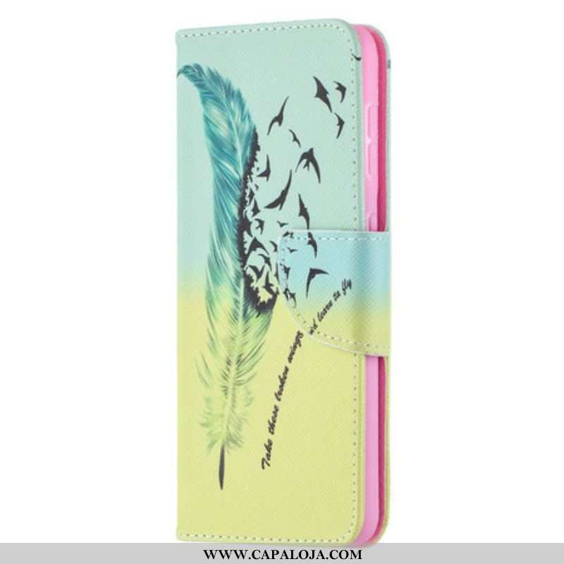 Capa De Couro Para Samsung Galaxy S21 5G Aprender A Voar