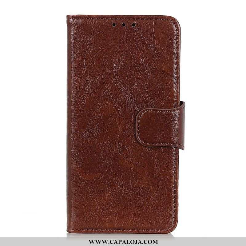 Capa De Couro Para Samsung Galaxy S21 5G Couro Napa Rachado