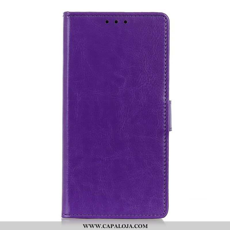 Capa De Couro Para Samsung Galaxy S21 5G Efeito Couro Brilhante Simples