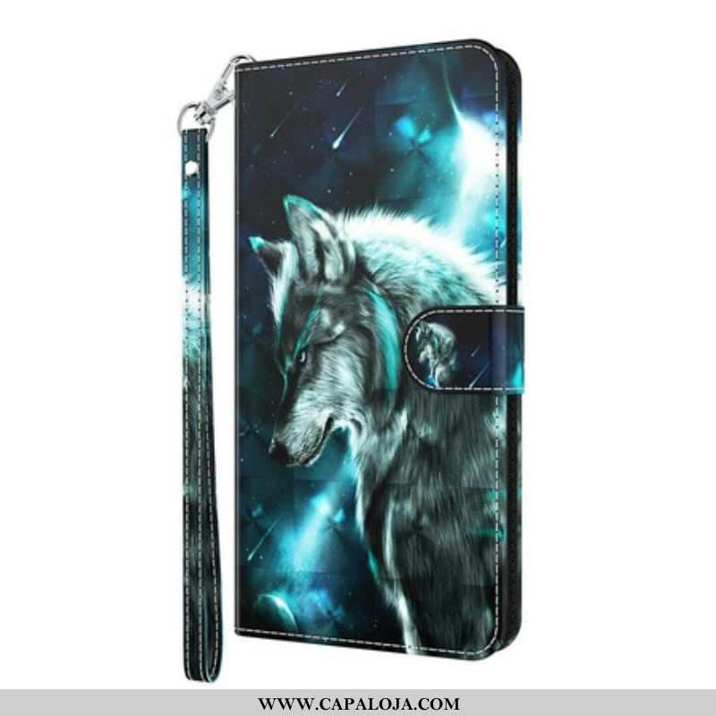 Capa De Couro Para Samsung Galaxy S21 5G Lobo Majestoso