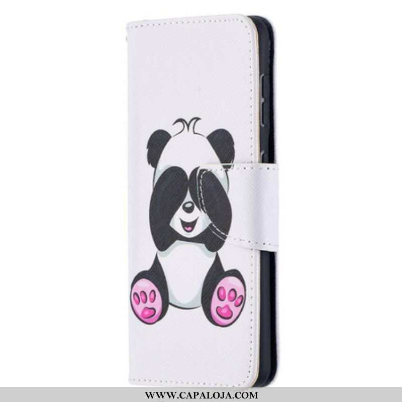 Capa De Couro Para Samsung Galaxy S21 5G Panda Divertido