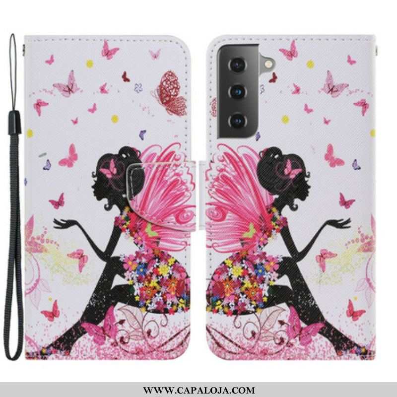 Capa De Couro Para Samsung Galaxy S21 FE Fada Mágica