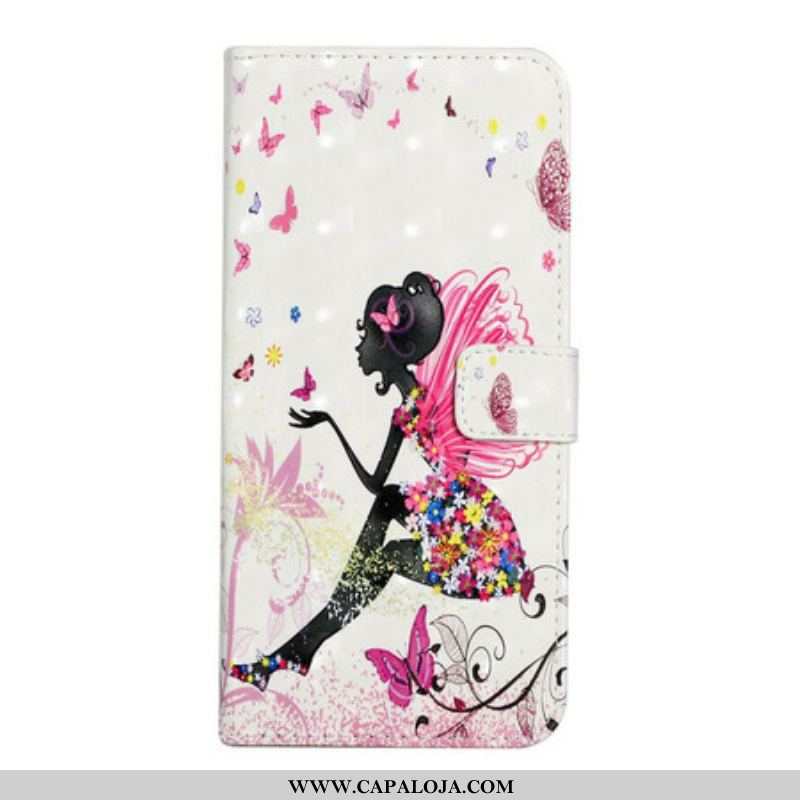 Capa De Couro Para Samsung Galaxy S21 FE Fada Mágica