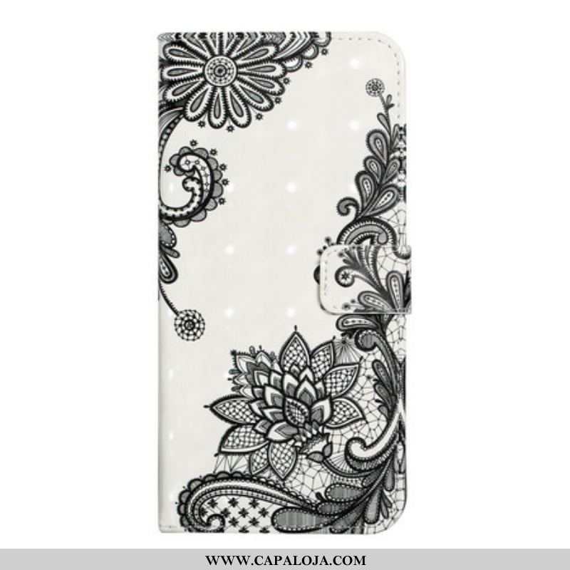 Capa De Couro Para Samsung Galaxy S21 FE Renda