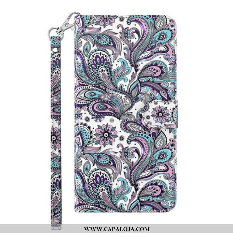 Capa De Couro Para Samsung Galaxy S21 FE Renda Chique