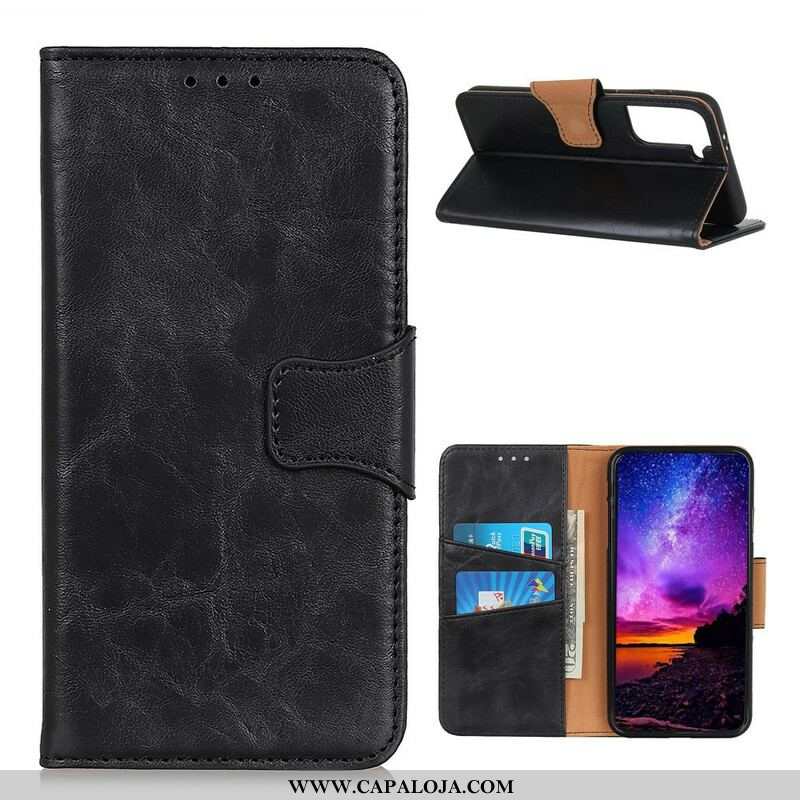 Capa De Couro Para Samsung Galaxy S21 Plus 5G Flip Aba Magnética De Dupla Face