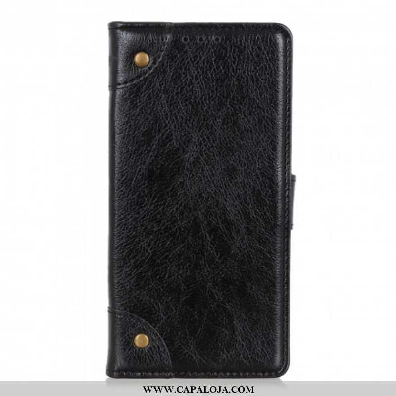 Capa De Couro Para Samsung Galaxy S21 Ultra 5G Efeito Couro Napa Antigo