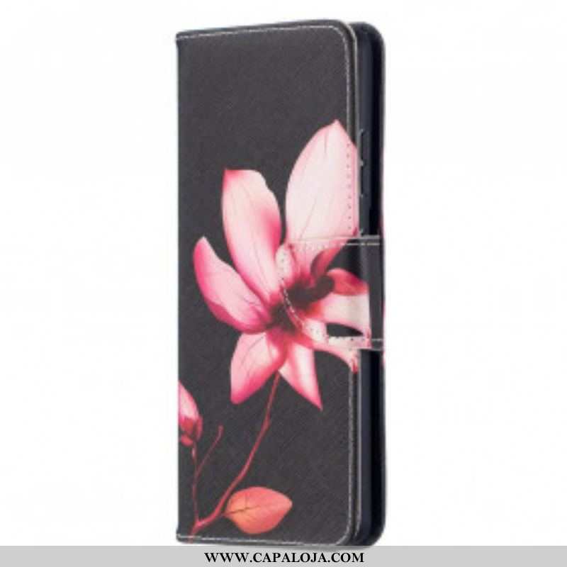 Capa De Couro Para Samsung Galaxy S21 Ultra 5G Flor Rosa