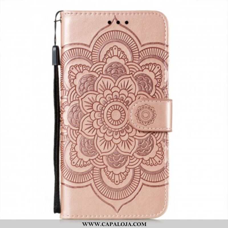 Capa De Couro Para Samsung Galaxy S21 Ultra 5G Mandala Completa