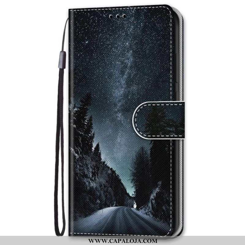 Capa De Couro Para Samsung Galaxy S22 Plus 5G Natureza Misteriosa