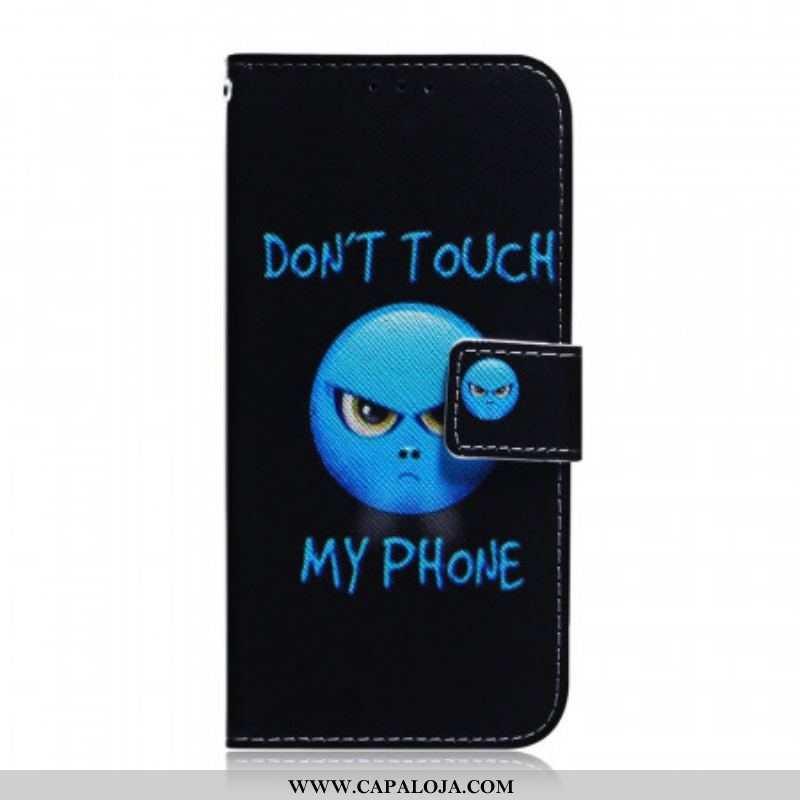 Capa De Couro Para Samsung Galaxy S22 Ultra 5G Emoji Telefone