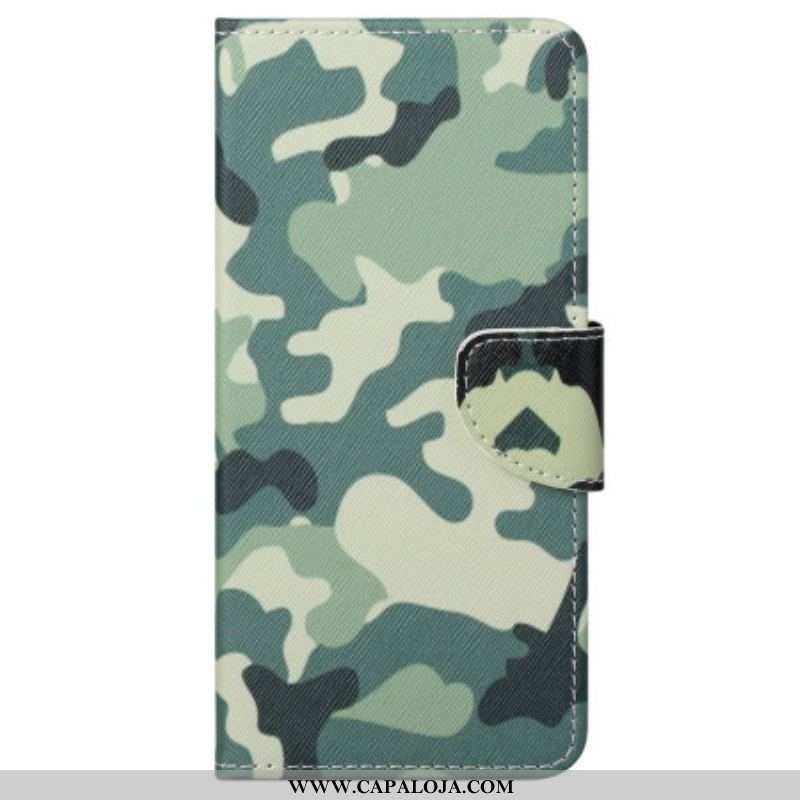 Capa De Couro Para Samsung Galaxy S23 5G Camuflar