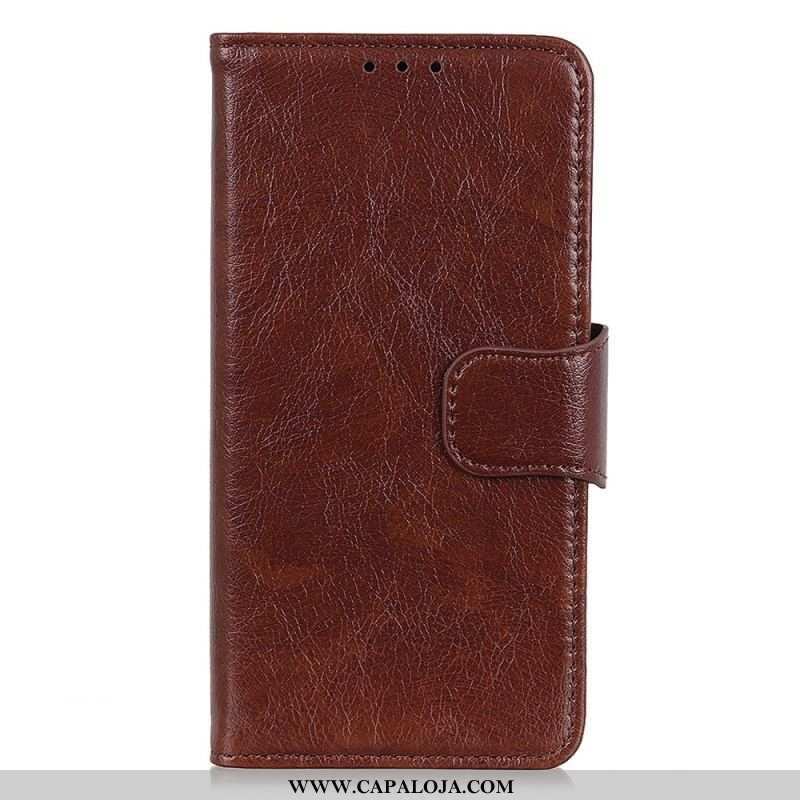 Capa De Couro Para Samsung Galaxy S23 5G Couro Napa Rachado