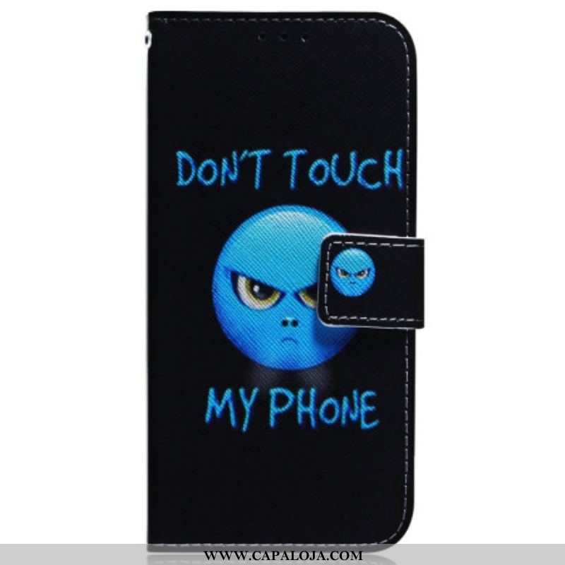 Capa De Couro Para Samsung Galaxy S23 5G Emoji Telefone