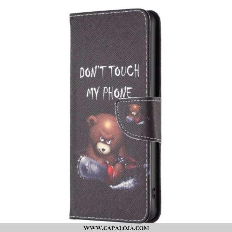 Capa De Couro Para Samsung Galaxy S23 5G Urso Perigoso