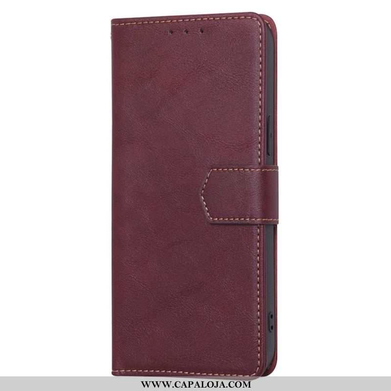 Capa De Couro Para Samsung Galaxy S23 Ultra 5G Rfid Estilo Couro Vintage