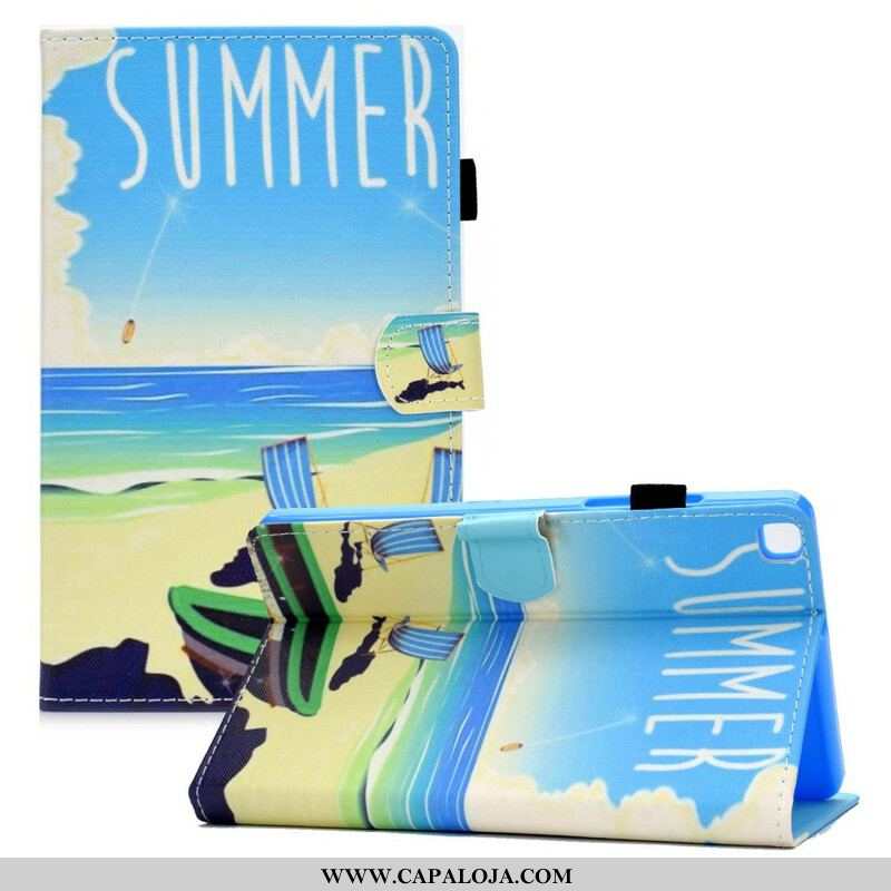 Capa De Couro Para Samsung Galaxy Tab A7 Lite Praia