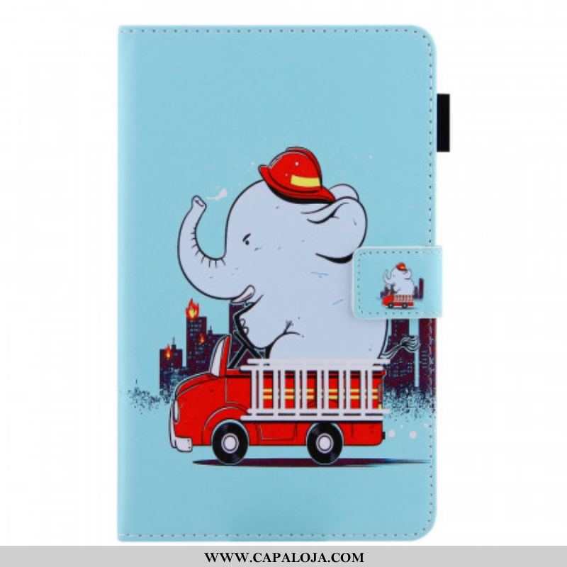 Capa De Couro Para Samsung Galaxy Tab A8 (2021) Bombeiro Elefante