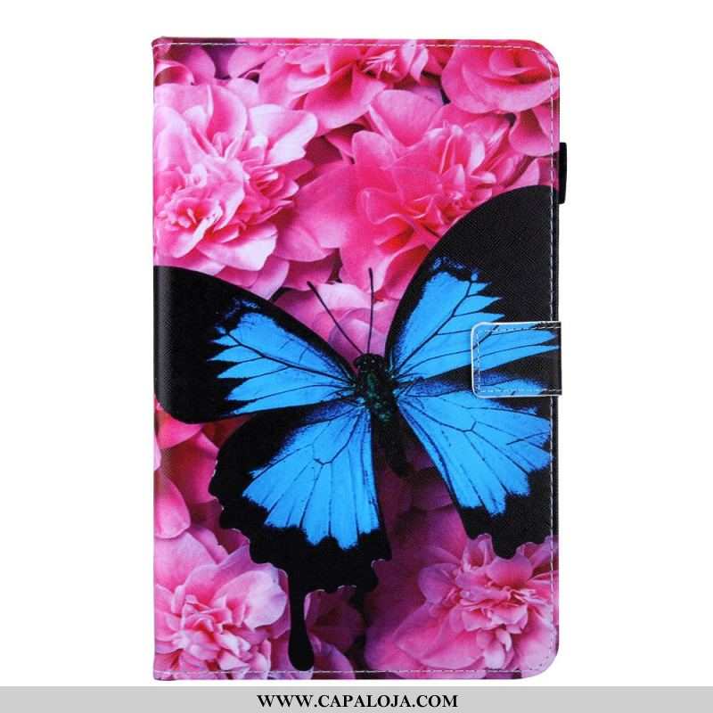 Capa De Couro Para Samsung Galaxy Tab A8 (2021) Borboleta Floral