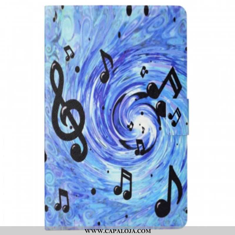 Capa De Couro Para Samsung Galaxy Tab A8 (2021) Notas Musicais