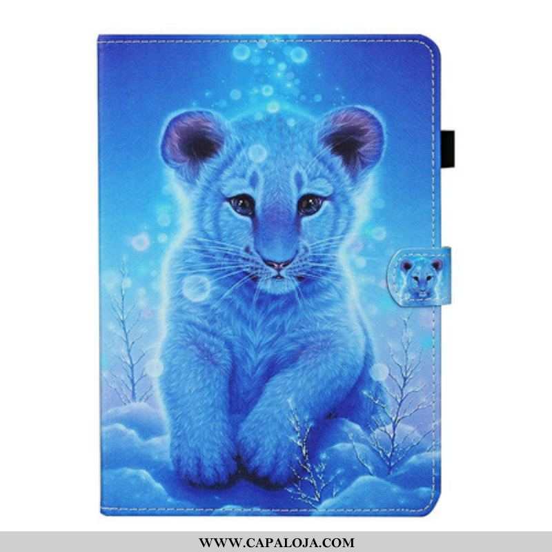 Capa De Couro Para Samsung Galaxy Tab S8 / Tab S7 Bebê Tigre