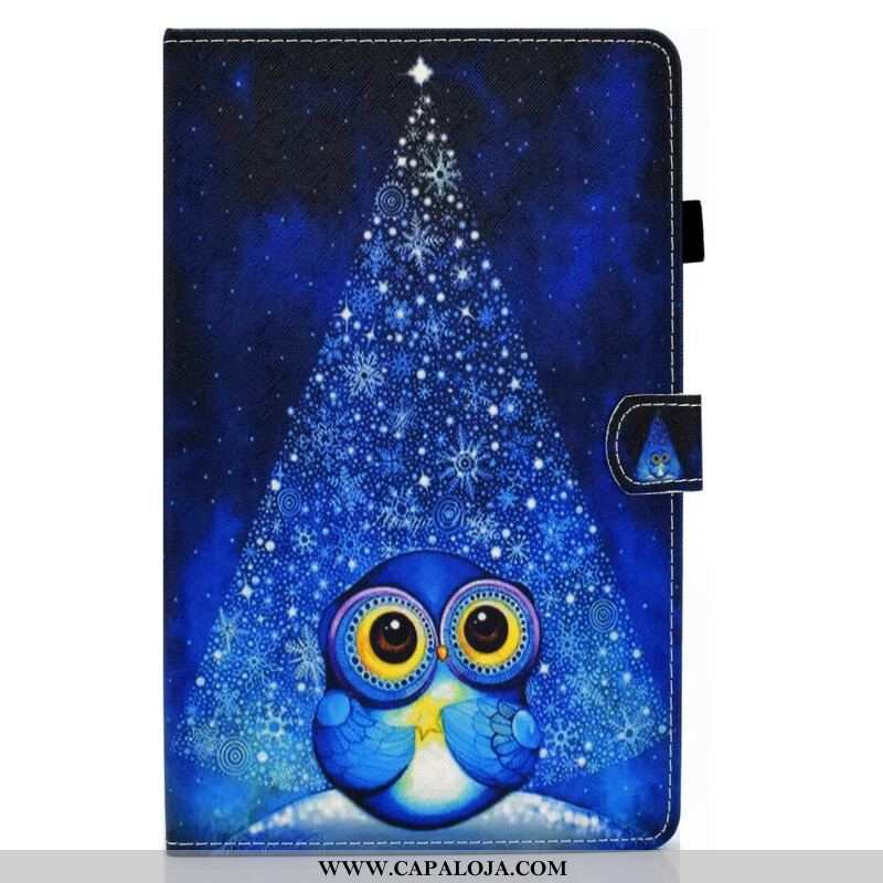 Capa De Couro Para Samsung Galaxy Tab S8 / Tab S7 Coruja