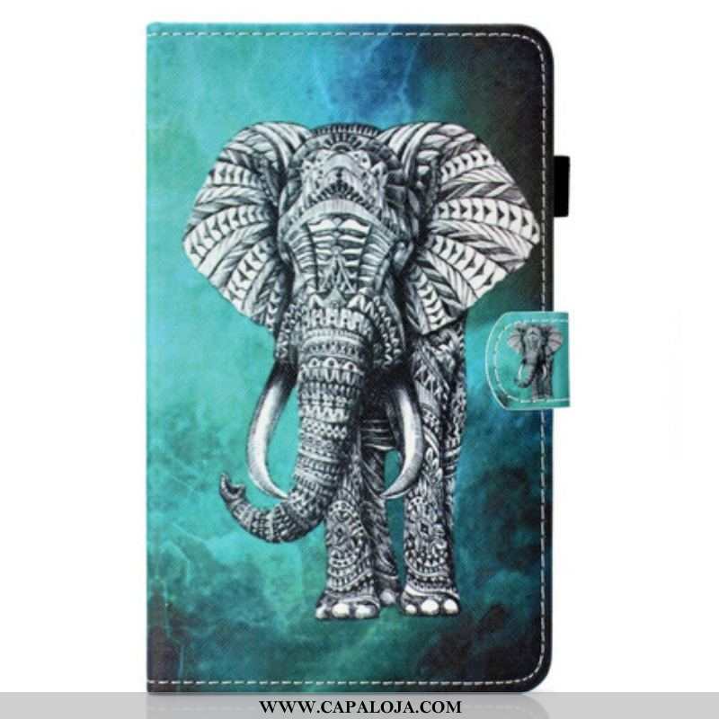 Capa De Couro Para Samsung Galaxy Tab S8 / Tab S7 Elefante Tribal