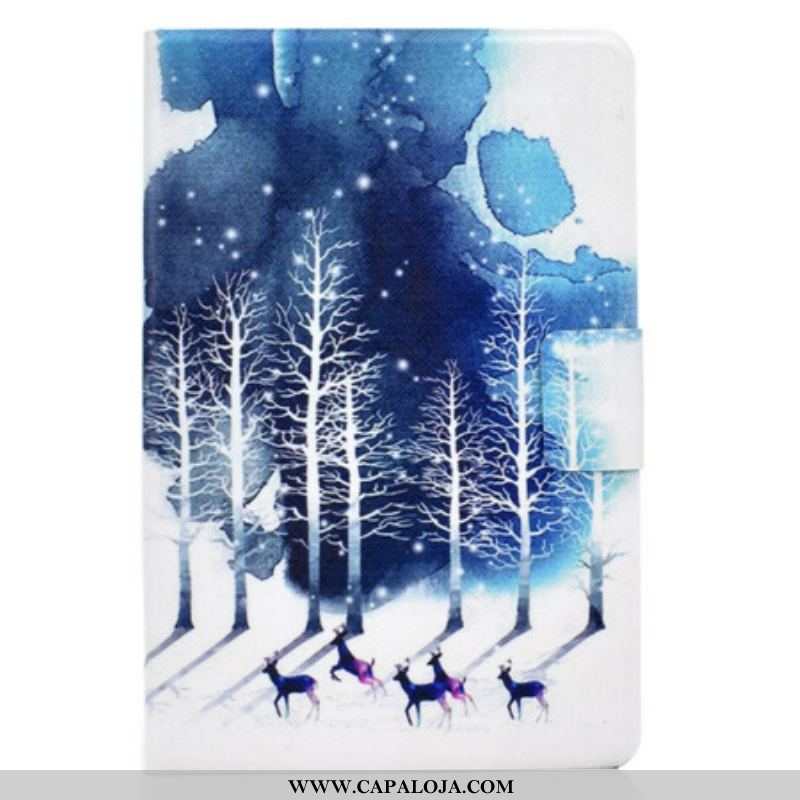 Capa De Couro Para Samsung Galaxy Tab S8 / Tab S7 Inverno