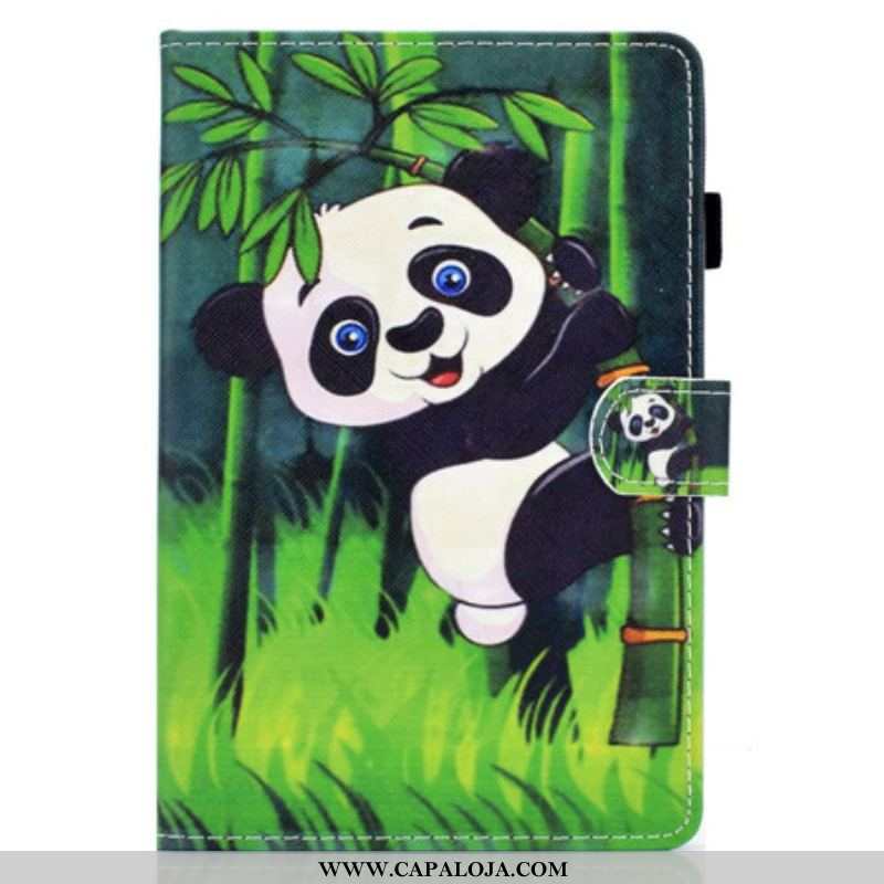 Capa De Couro Para Samsung Galaxy Tab S8 / Tab S7 Panda