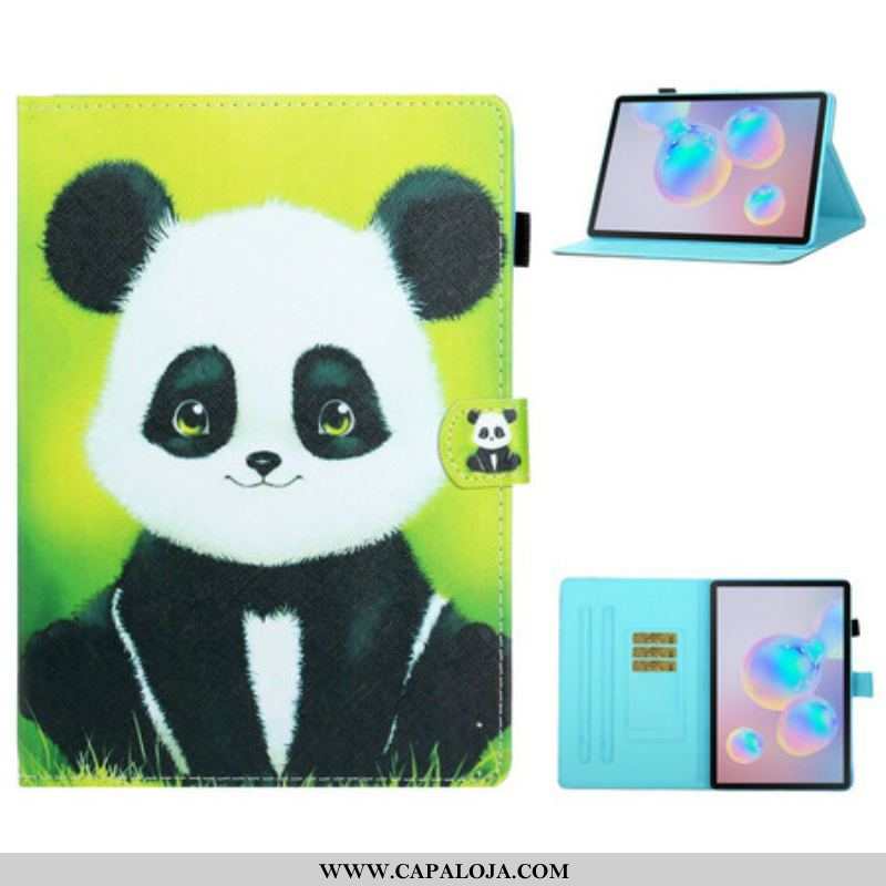 Capa De Couro Para Samsung Galaxy Tab S8 / Tab S7 Panda Fofo