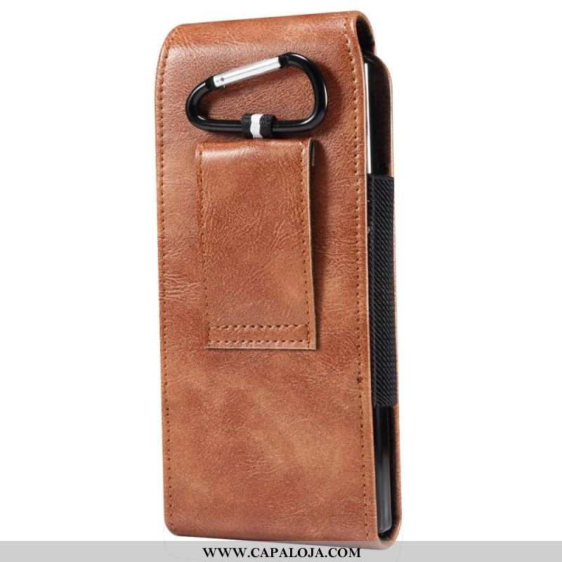 Capa De Couro Para Samsung Galaxy Z Fold 4 Bolsa De Cinto De Couro De Microfibra