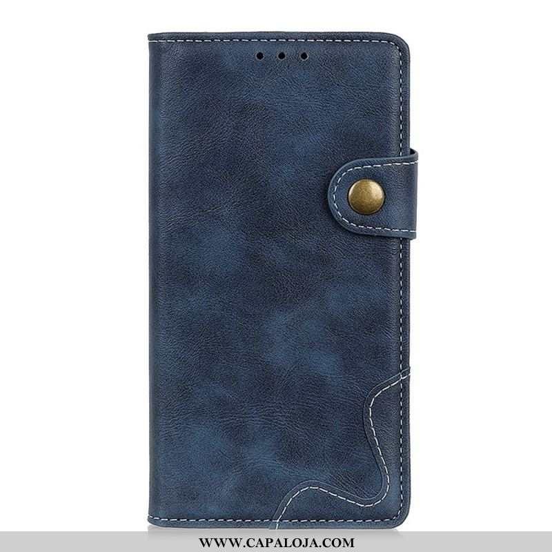 Capa De Couro Para Sony Xperia 10 IV Desenho De Costura