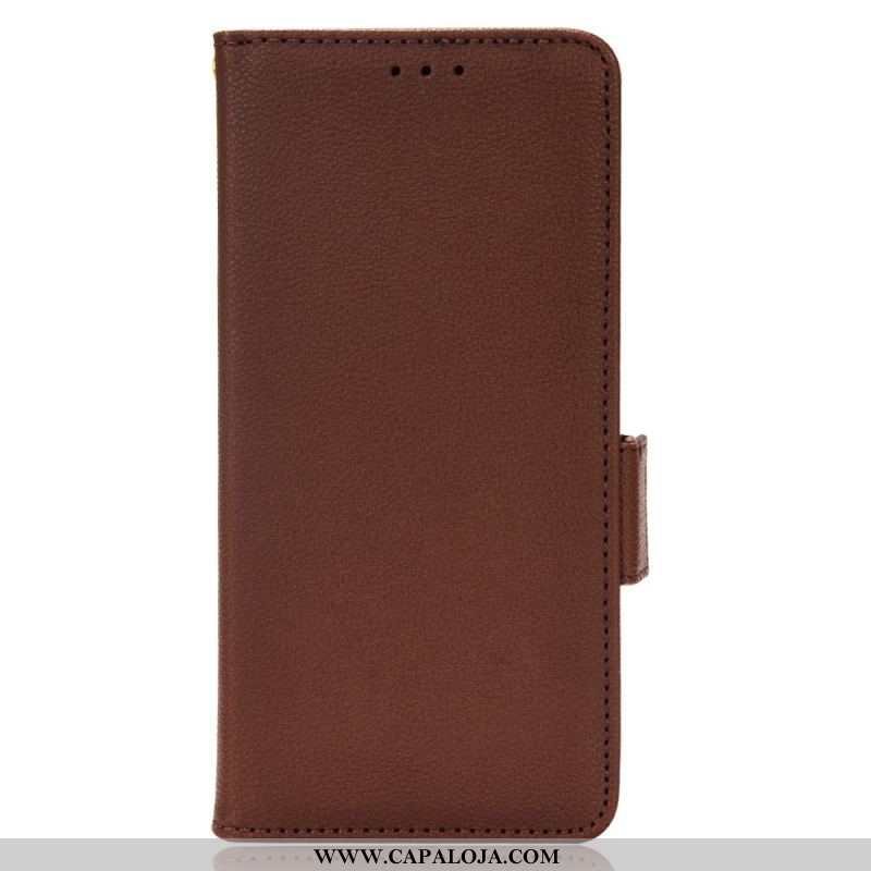 Capa De Couro Para Sony Xperia 10 IV Fecho Duplo Finesse