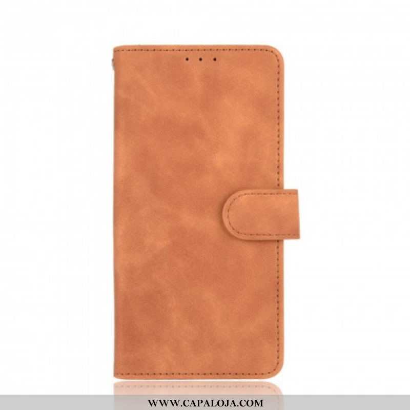 Capa De Couro Para Sony Xperia 5 III Toque De Pele