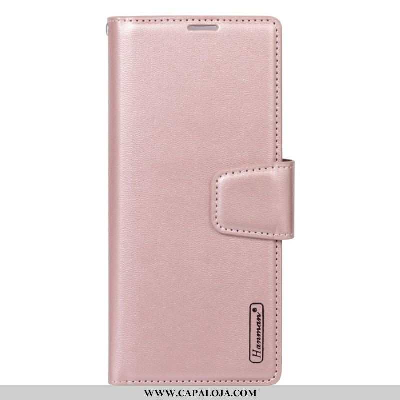 Capa De Couro Para Sony Xperia 5 IV Efeito Couro Hanman