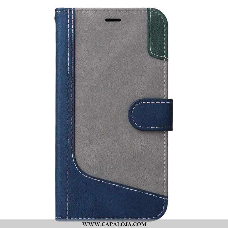 Capa De Couro Para Xiaomi 12 / 12X De Cordão Cinta Tricolor