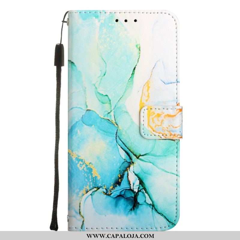 Capa De Couro Para Xiaomi 12 Lite De Cordão Tira De Mármore