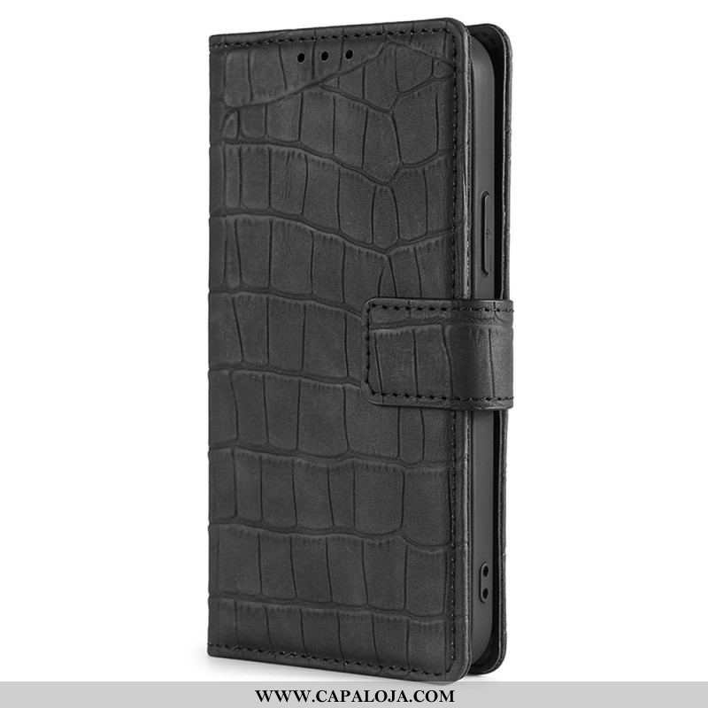 Capa De Couro Para Xiaomi 12 Pro Crocodilo Com Toque De Pele