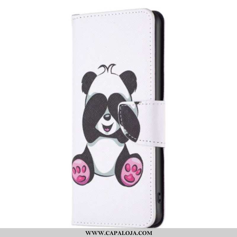 Capa De Couro Para Xiaomi 12T / 12T Pro Panda Divertido