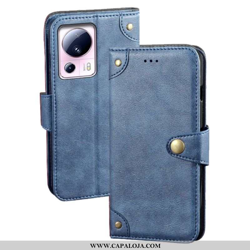 Capa De Couro Para Xiaomi 13 Lite Vintage Idewei