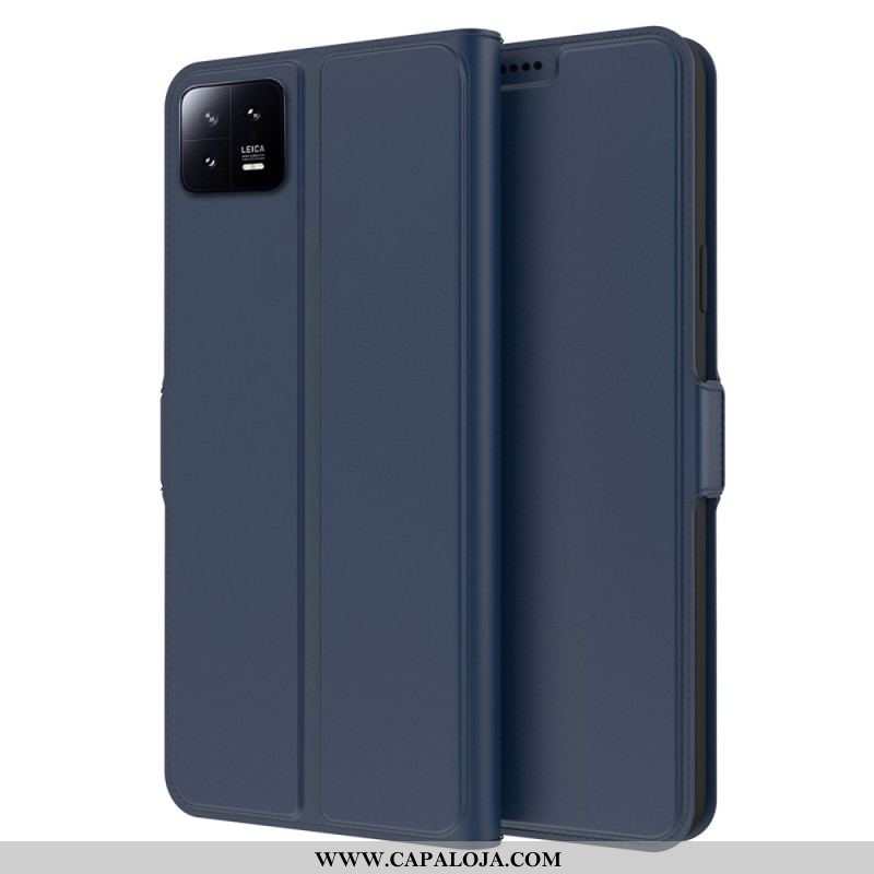 Capa De Couro Para Xiaomi 13 Pro Efeito Couro Fino