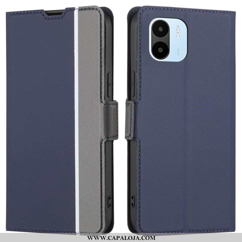 Capa De Couro Para Xiaomi Redmi A1 Fecho Duplo Bicolor