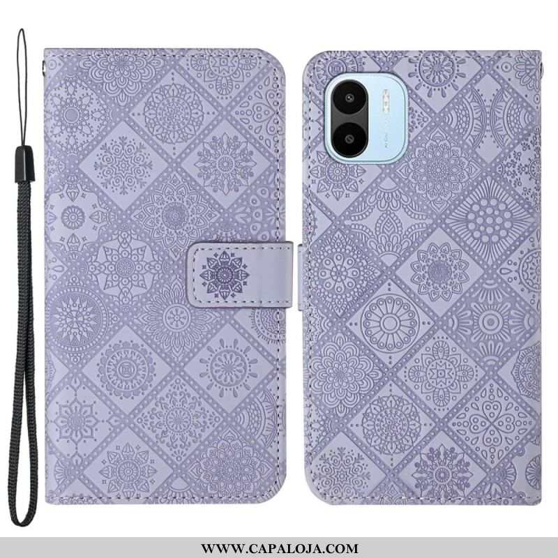 Capa De Couro Para Xiaomi Redmi A1 Padrão De Tapeçaria