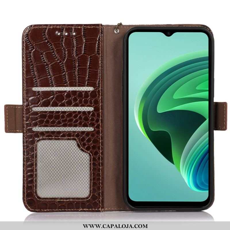 Capa De Couro Para Xiaomi Redmi A1 Rfid Estilo Crocodilo