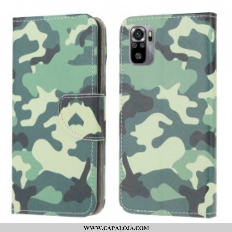 Capa De Couro Para Xiaomi Redmi Note 10 / 10S Camuflar