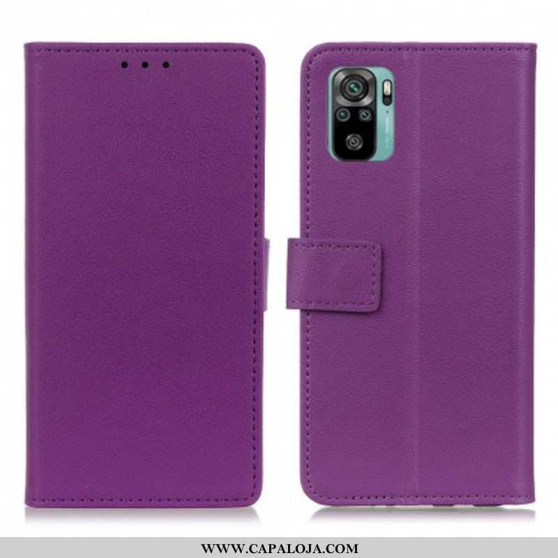 Capa De Couro Para Xiaomi Redmi Note 10 / 10S Couro Falso Clássico