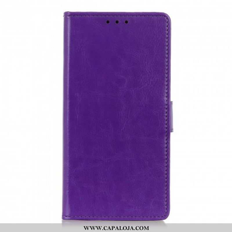 Capa De Couro Para Xiaomi Redmi Note 10 / 10S Efeito Couro Brilhante Simples