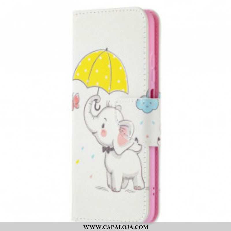 Capa De Couro Para Xiaomi Redmi Note 10 / 10S Elefante Bébé